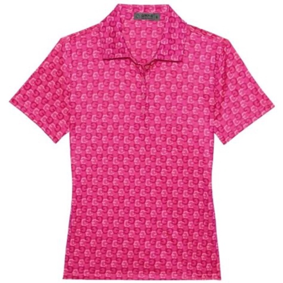 G/FORE Womens Mini Gs Tech Jersey Golf Polo Pink Sorbet Size Small NWOT - Picture 3 of 9